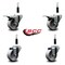 Service Caster 3'' Semi Steel Swivel 7/8'' Expanding Stem Caster Set 2 Total Lock Brakes, 4PK SCC-EXTTL20S315-SSR-2-S-2-78 - alternate 3